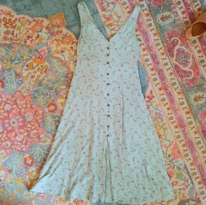 Floral Button-Front Midi Dress